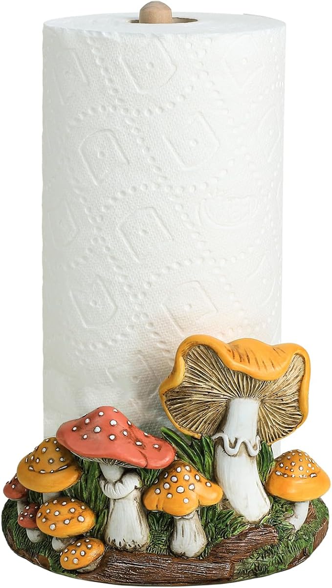 Cute Retro Mushroom Pattern Paper Towel Holder